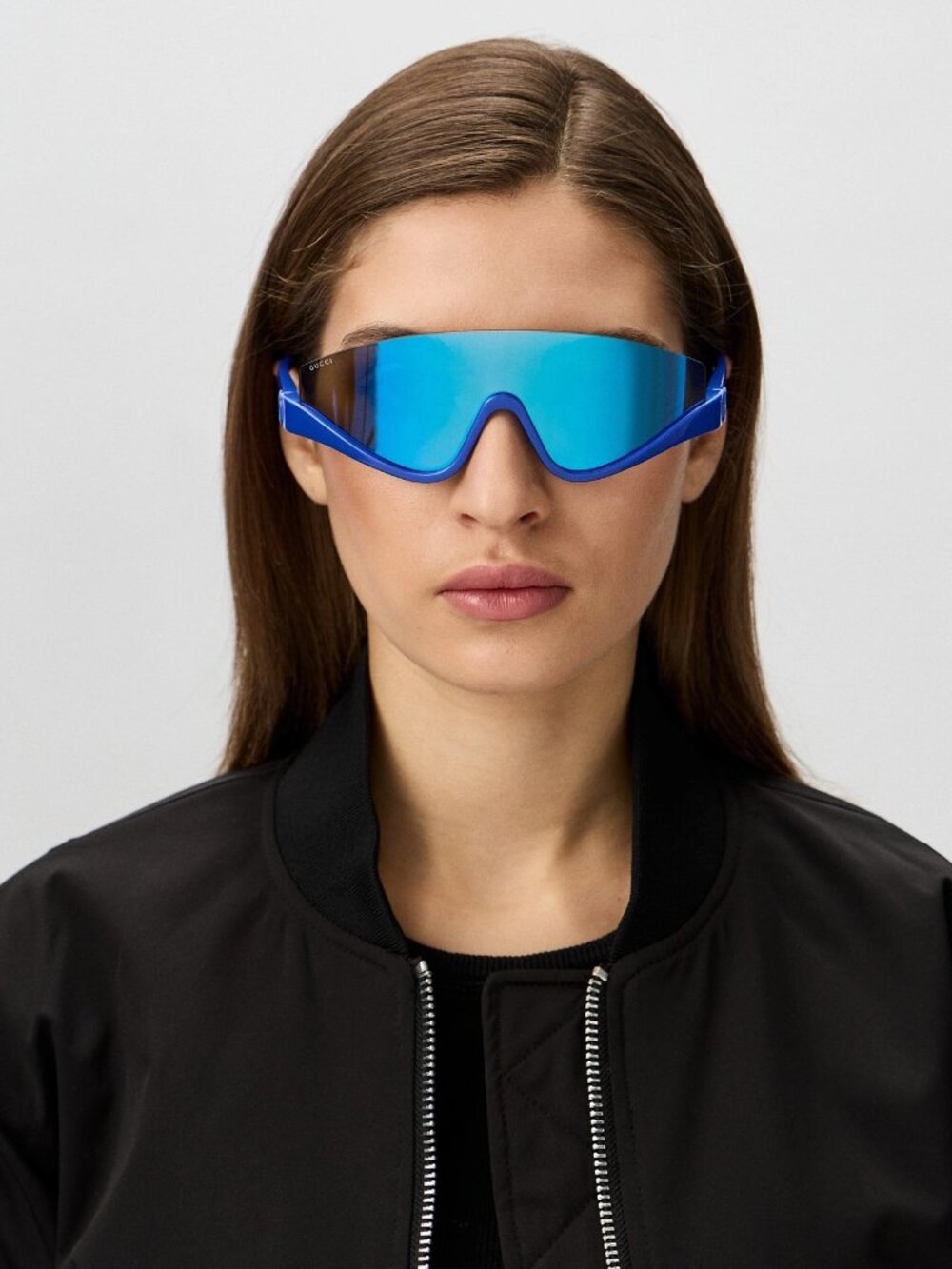 NEW GUCCI SHIELD SUNGLASSES GUCCI GG1650S 010 BLUE EYEWEAR